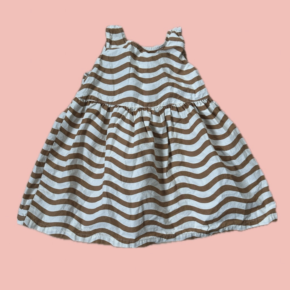 Marimekko x Uniqlo toddler wave stripe dress cotton – 18–24M
